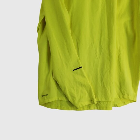 Nike Dri-Fit Mens Running Pullover Shirt XL Neon Yellow Long Sleeve - Picture 4 of 12